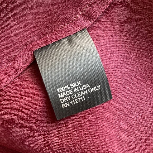 Jay Godfrey Burgundy Silk Camisole, V Neck Tank Top with Sheer Layer, sz 2 - Picture 8 of 8